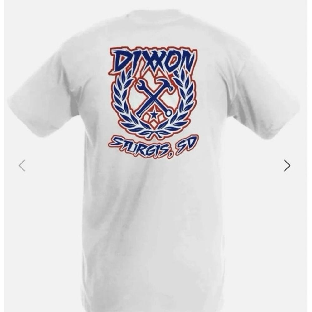 Dixxon Flannel Co White Sturgis USA Sketchy Crest Blue Red, New in Package 2XL